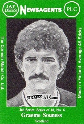 Cromo Graeme Souness - Footballers 3rd Series 1982-1983
 n. 6 - Cornish Match Company
