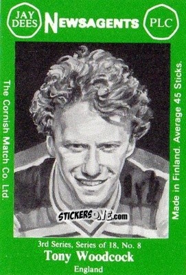 Cromo Tony Woodcock - Footballers 3rd Series 1982-1983
 n. 8 - Cornish Match Company

