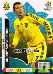 Cromo Andriy Shevchenko - UEFA Euro Poland-Ukraine 2012. Adrenalyn XL n. 224 - Panini