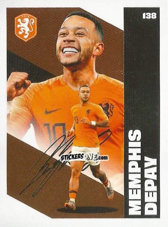 Figurina Memphis Depay - Eredivisie Onze Voetbal helden 2021 n. 138 - Albert Heijn

