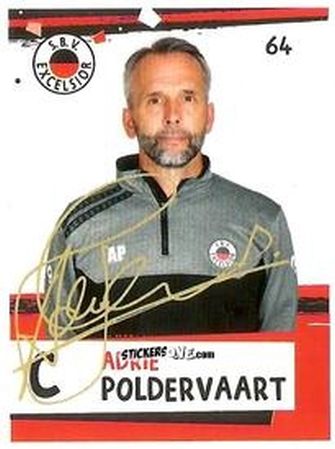 Cromo Adrie Poldervaart  - Eredivisie Voetbal plaatjes 2019 n. 64 - Albert Heijn

