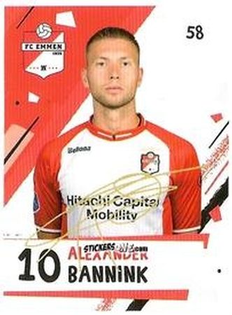 Sticker Alexander Bannink - Eredivisie Voetbal plaatjes 2019 n. 58 - Albert Heijn
