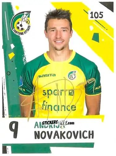 Sticker Andrija Novakovich - Eredivisie Voetbal plaatjes 2019 n. 105 - Albert Heijn
