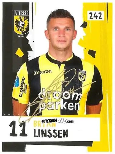 Sticker Bryan Linssen - Eredivisie Voetbal plaatjes 2019 n. 242 - Albert Heijn
