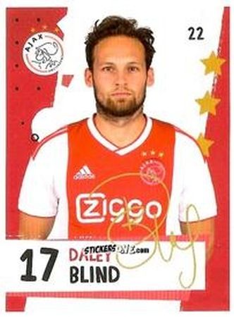 Sticker Daley Blind - Eredivisie Voetbal plaatjes 2019 n. 22 - Albert Heijn
