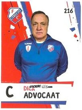 Sticker Dick Advocaat - Eredivisie Voetbal plaatjes 2019 n. 216 - Albert Heijn
