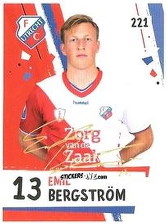 Sticker Emil Bergström - Eredivisie Voetbal plaatjes 2019 n. 221 - Albert Heijn
