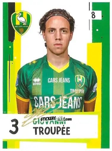 Sticker Giovanni Troupée - Eredivisie Voetbal plaatjes 2019 n. 8 - Albert Heijn
