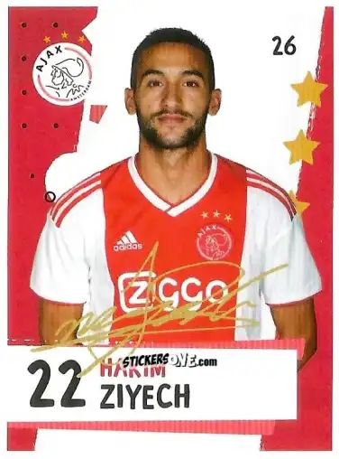 Figurina Hakim Ziyech - Eredivisie Voetbal plaatjes 2019 n. 26 - Albert Heijn
