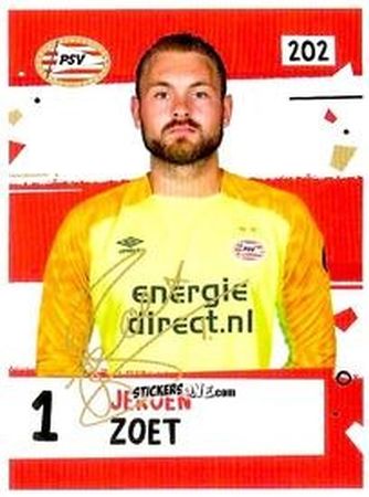 Figurina Jeroen Zoet - Eredivisie Voetbal plaatjes 2019 n. 202 - Albert Heijn
