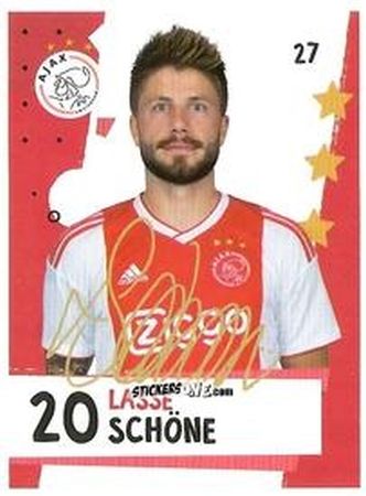 Sticker Lasse Schöne - Eredivisie Voetbal plaatjes 2019 n. 27 - Albert Heijn
