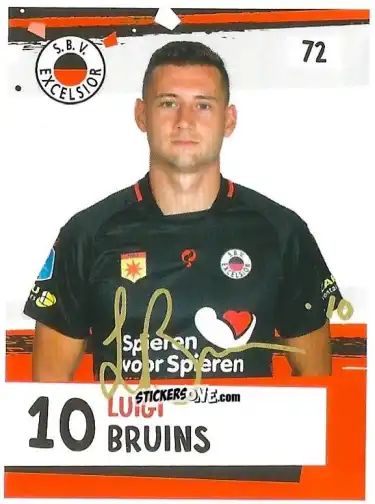 Cromo Luigi Bruins - Eredivisie Voetbal plaatjes 2019 n. 72 - Albert Heijn

