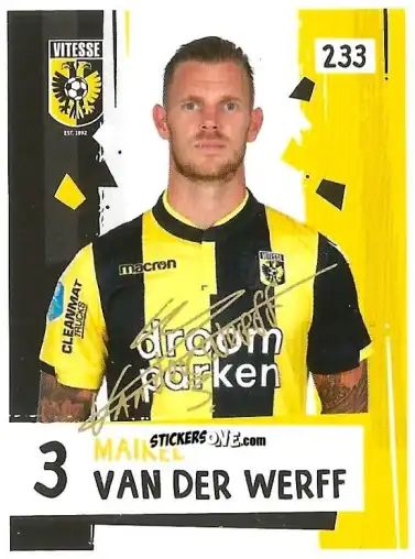 Sticker Maikel van der Werff - Eredivisie Voetbal plaatjes 2019 n. 233 - Albert Heijn
