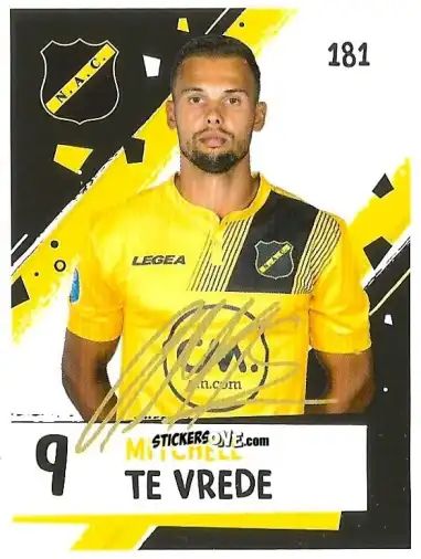 Sticker Mitchell te Vrede - Eredivisie Voetbal plaatjes 2019 n. 181 - Albert Heijn
