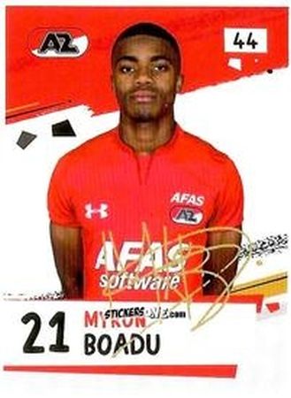 Sticker Myron Boadu - Eredivisie Voetbal plaatjes 2019 n. 44 - Albert Heijn
