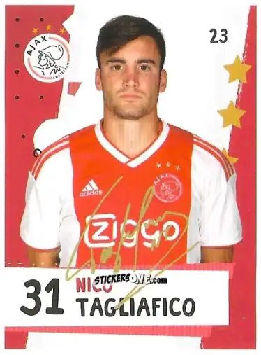 Cromo Nicolas Tagliafico - Eredivisie Voetbal plaatjes 2019 n. 23 - Albert Heijn
