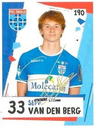 Sticker Sepp van den Berg - Eredivisie Voetbal plaatjes 2019 n. 190 - Albert Heijn
