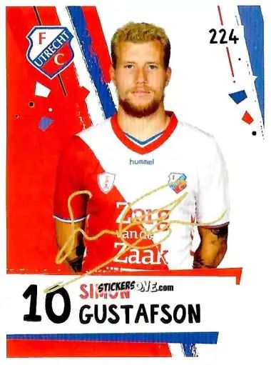 Sticker Simon Gustafson - Eredivisie Voetbal plaatjes 2019 n. 224 - Albert Heijn
