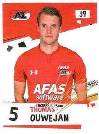 Sticker Thomas Ouwejan - Eredivisie Voetbal plaatjes 2019 n. 39 - Albert Heijn
