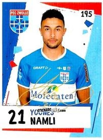 Sticker Younes Namli - Eredivisie Voetbal plaatjes 2019 n. 195 - Albert Heijn
