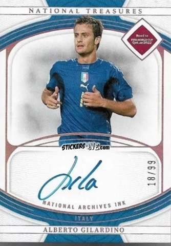 Figurina Alberto Gilardino - National Treasures Road to FIFA World Cup 2022 n. NI-AGD - Panini