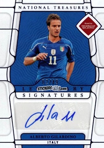 Figurina Alberto Gilardino - National Treasures Road to FIFA World Cup 2022 n. LS-AGD - Panini