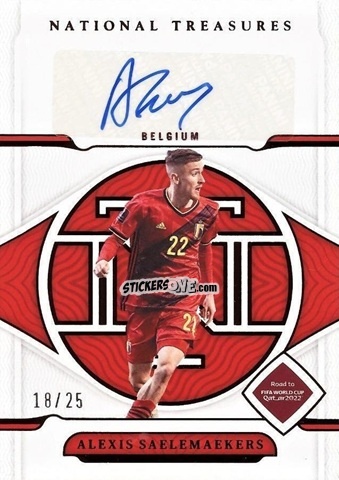 Cromo Alexis Saelemaekers - National Treasures Road to FIFA World Cup 2022 n. S-ASA - Panini