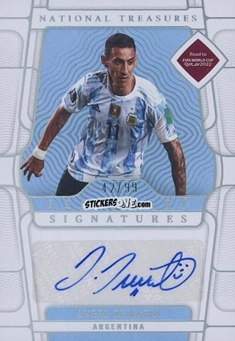 Figurina Angel Di Maria - National Treasures Road to FIFA World Cup 2022 n. LS-ADM - Panini