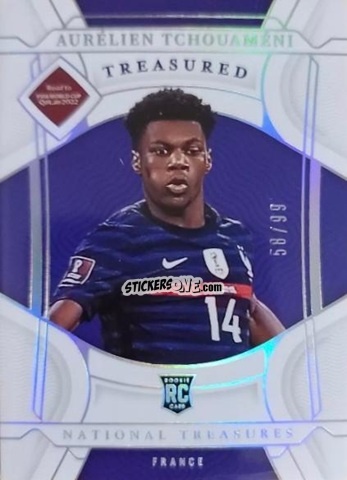 Cromo Aurelien Tchouameni - National Treasures Road to FIFA World Cup 2022 n. 196 - Panini