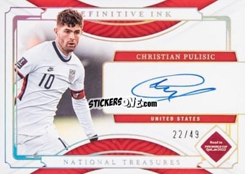 Cromo Christian Pulisic - National Treasures Road to FIFA World Cup 2022 n. DI-CP - Panini