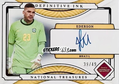 Figurina Ederson - National Treasures Road to FIFA World Cup 2022 n. DI-E - Panini