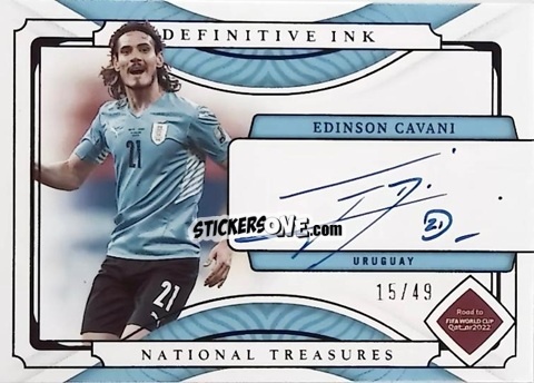 Cromo Edinson Cavani - National Treasures Road to FIFA World Cup 2022 n. DI-EC - Panini