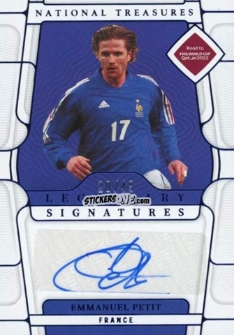 Cromo Emmanuel Petit - National Treasures Road to FIFA World Cup 2022 n. LS-EP - Panini
