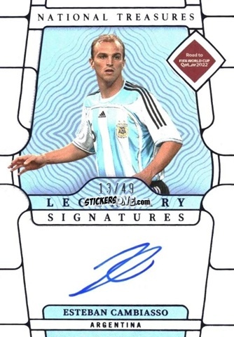 Figurina Esteban Cambiasso - National Treasures Road to FIFA World Cup 2022 n. LS-ECB - Panini