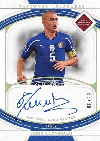 Cromo Fabio Cannavaro - National Treasures Road to FIFA World Cup 2022 n. NI-FC - Panini