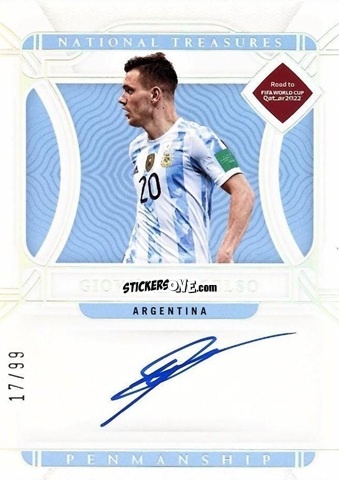 Cromo Giovani Lo Celso - National Treasures Road to FIFA World Cup 2022 n. P-GLC - Panini