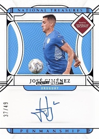 Cromo Jose Maria Gimenez - National Treasures Road to FIFA World Cup 2022 n. PS-JGI - Panini