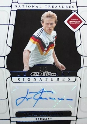 Figurina Jurgen Klinsmann - National Treasures Road to FIFA World Cup 2022 n. LS-JK - Panini