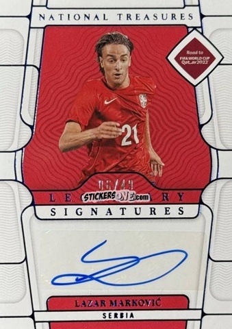 Figurina Lazar Markovic - National Treasures Road to FIFA World Cup 2022 n. LS-LZR - Panini