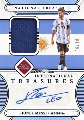 Cromo Lionel Messi - National Treasures Road to FIFA World Cup 2022 n. IA-LEO - Panini