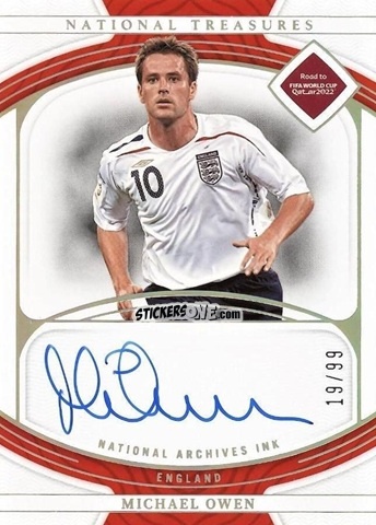 Cromo Michael Owen - National Treasures Road to FIFA World Cup 2022 n. NI-MO - Panini
