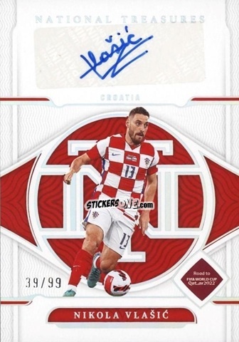 Figurina Nikola Vlasic - National Treasures Road to FIFA World Cup 2022 n. S-NVL - Panini