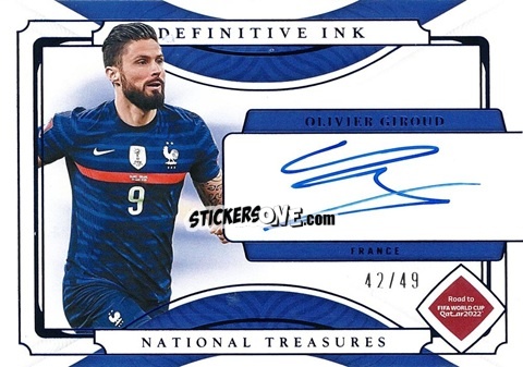 Figurina Olivier Giroud - National Treasures Road to FIFA World Cup 2022 n. DI-OG - Panini