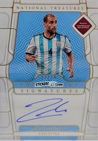 Figurina Pablo Zabaleta - National Treasures Road to FIFA World Cup 2022 n. LS-PZB - Panini