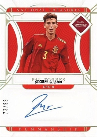 Figurina Pau Torres - National Treasures Road to FIFA World Cup 2022 n. P-PAU - Panini