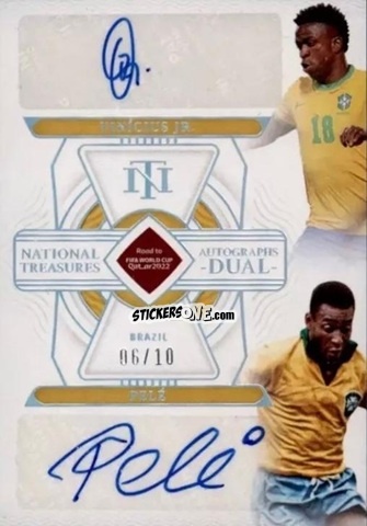 Cromo Pele / Vinicius Jr. - National Treasures Road to FIFA World Cup 2022 n. AD-BRC - Panini