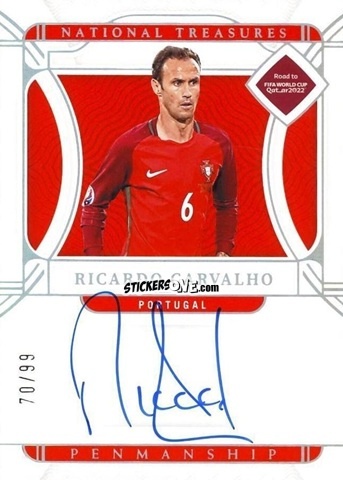Figurina Ricardo Carvalho - National Treasures Road to FIFA World Cup 2022 n. P-RCA - Panini