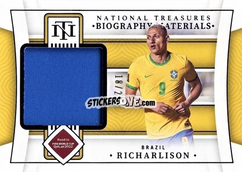 Figurina Richarlison - National Treasures Road to FIFA World Cup 2022 n. BM-RI - Panini