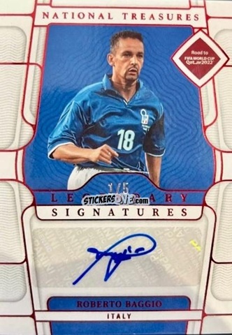 Figurina Roberto Baggio - National Treasures Road to FIFA World Cup 2022 n. LS-RB - Panini