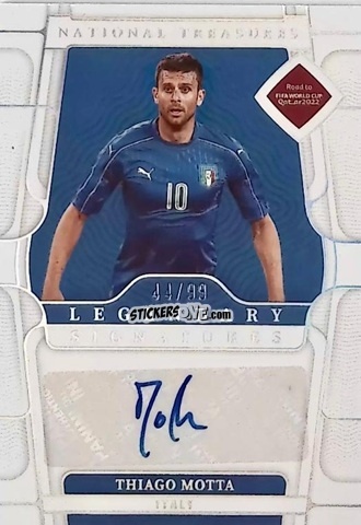 Figurina Thiago Motta - National Treasures Road to FIFA World Cup 2022 n. LS-MOT - Panini